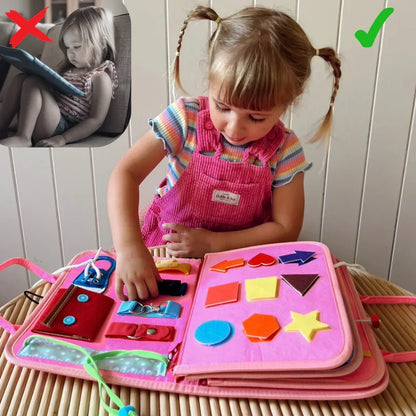 Busy Book Felt 8 Interactive Pages For Fine Motor Skills