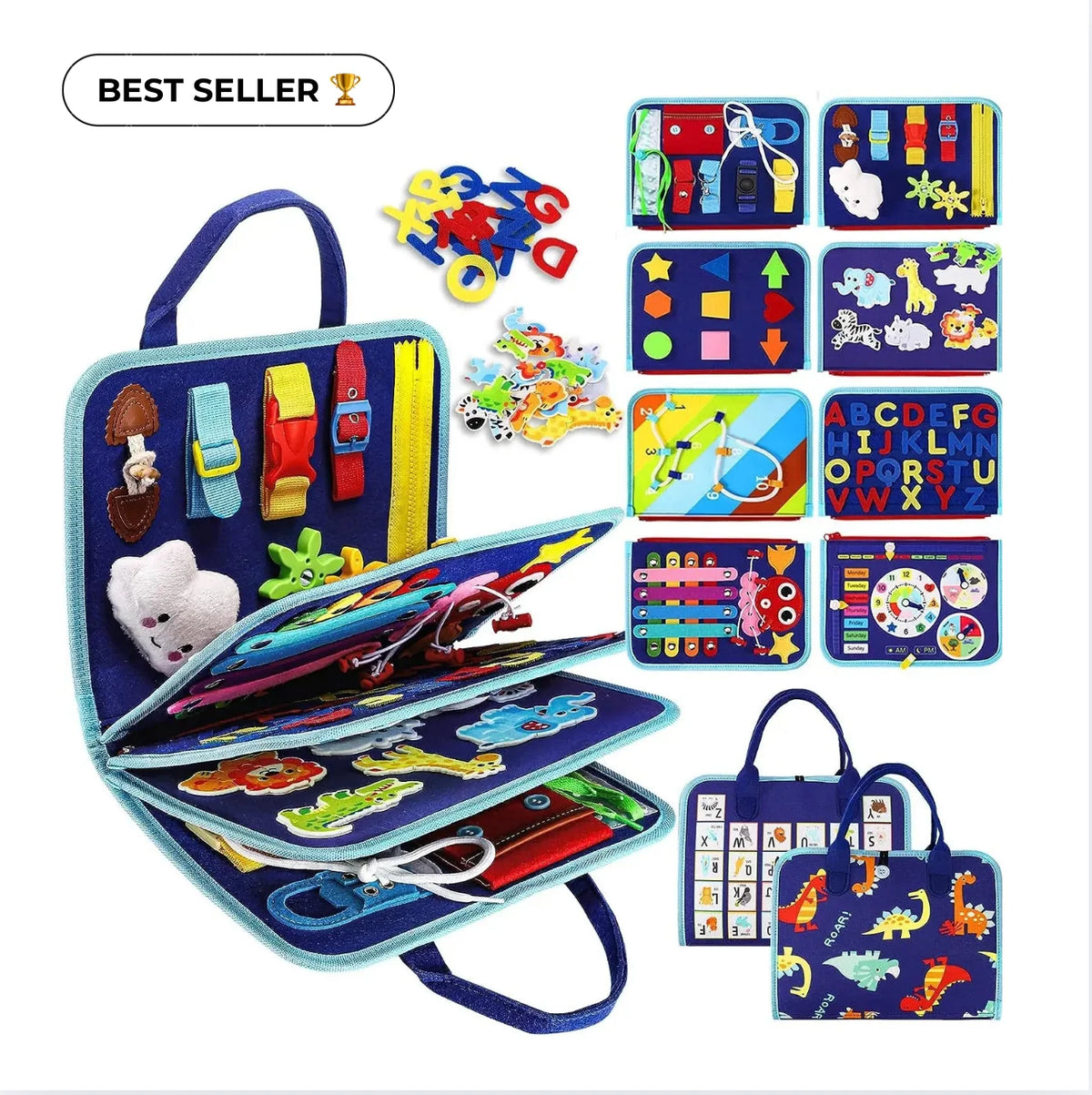 Busy Book Felt 8 Interactive Pages For Fine Motor Skills