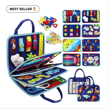 Busy Book Felt 8 Interactive Pages For Fine Motor Skills