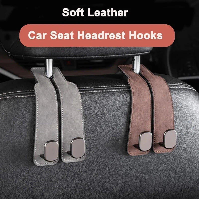 Car Headrest Hooks Foldable Double Hook 2-Pack