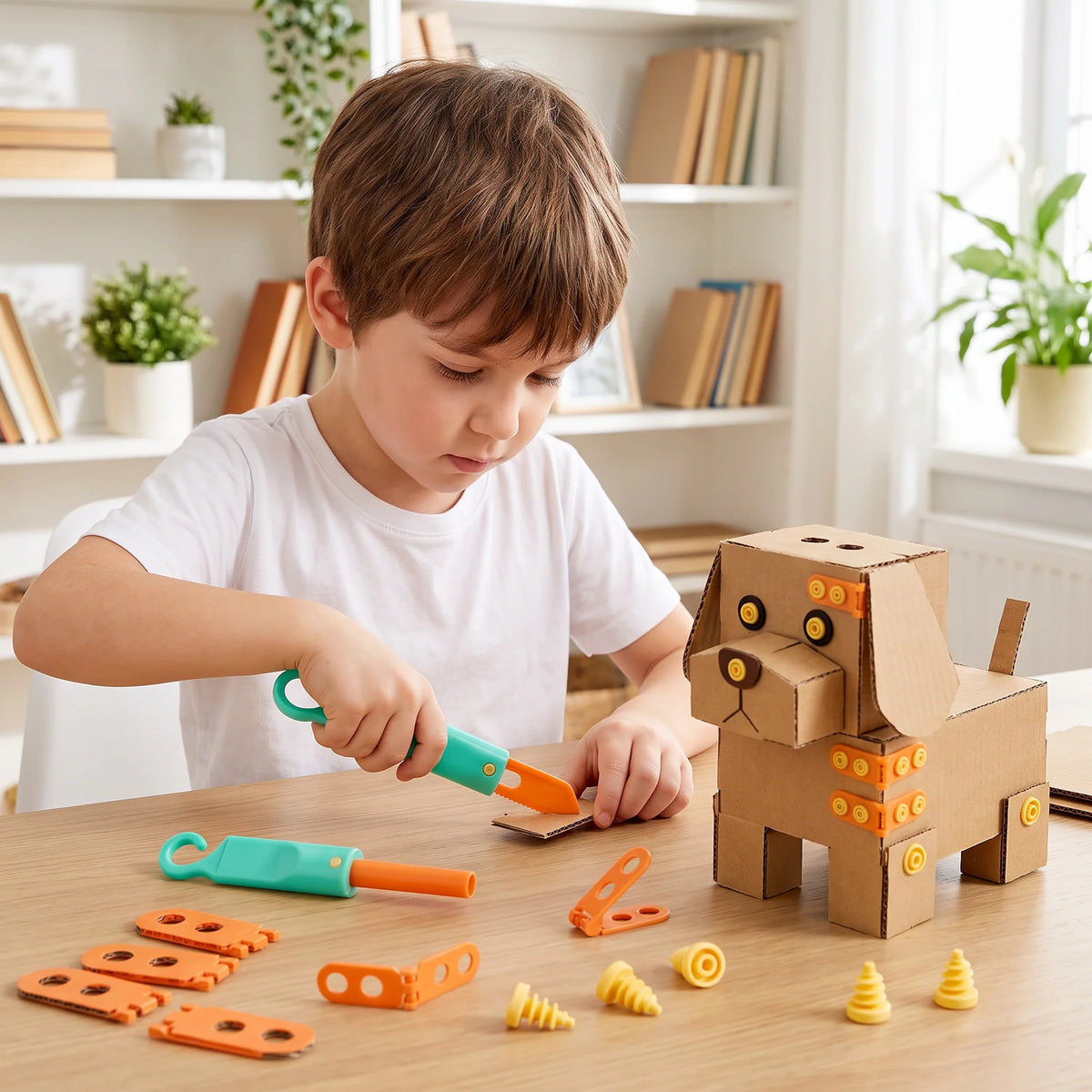 Cardboard STEM Construction Set 100 Pieces With Tools & Connectors