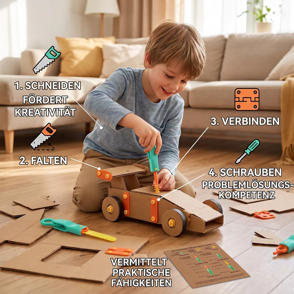 Cardboard STEM Construction Set 100 Pieces With Tools & Connectors