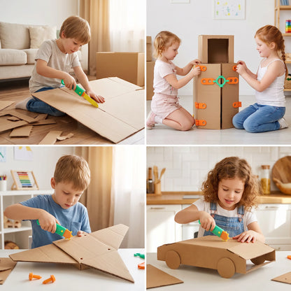 Cardboard STEM Construction Set 100 Pieces With Tools & Connectors