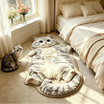 Cat Shaped Rug Soft Pile Non-Slip Washable