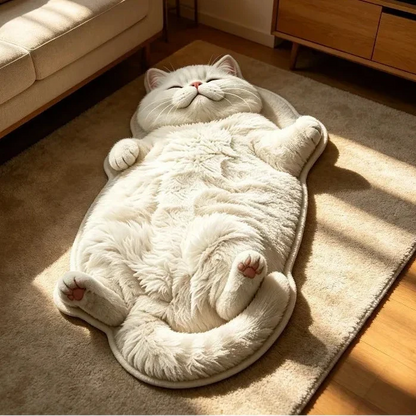 Cat Shaped Rug Soft Pile Non-Slip Washable