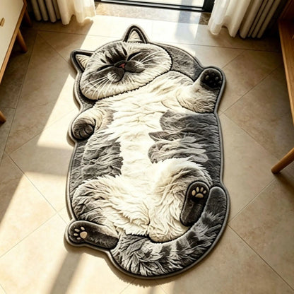 Cat Shaped Rug Soft Pile Non-Slip Washable