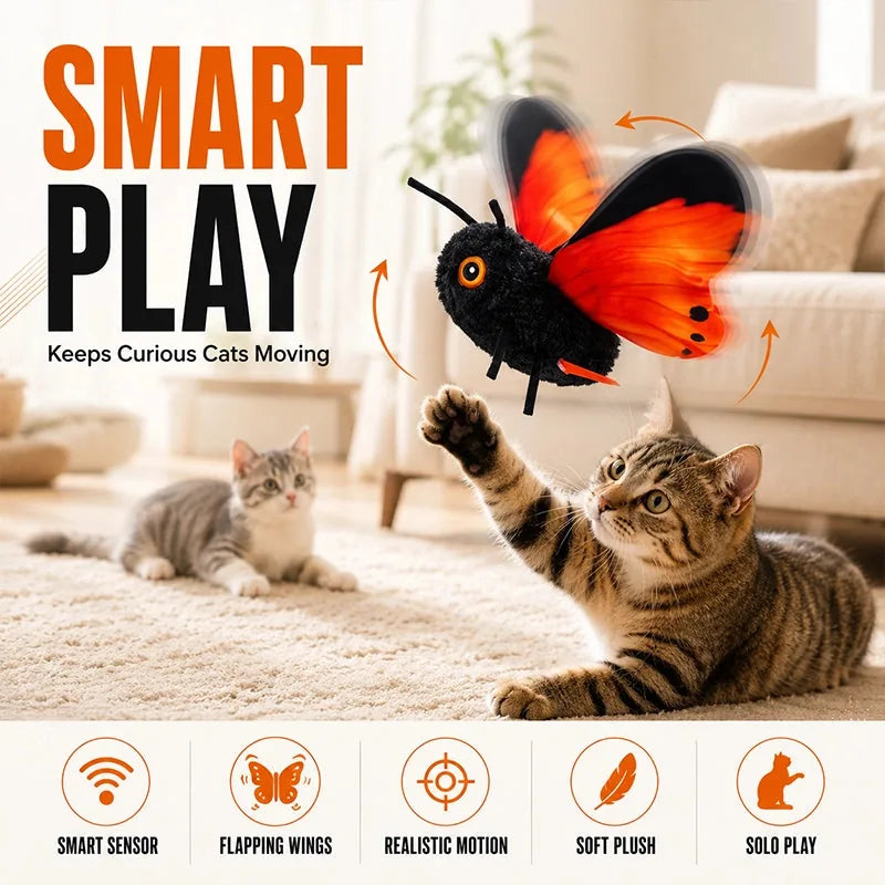 Cat Toy Interactive Flapping Butterfly Motion-Activated