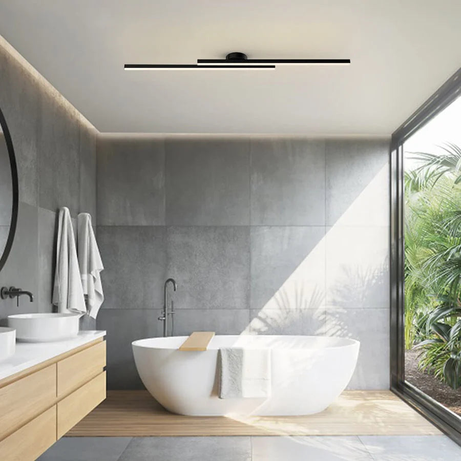 Ceiling Light Semi-Recessed Aluminum LED Three-Color Switchable