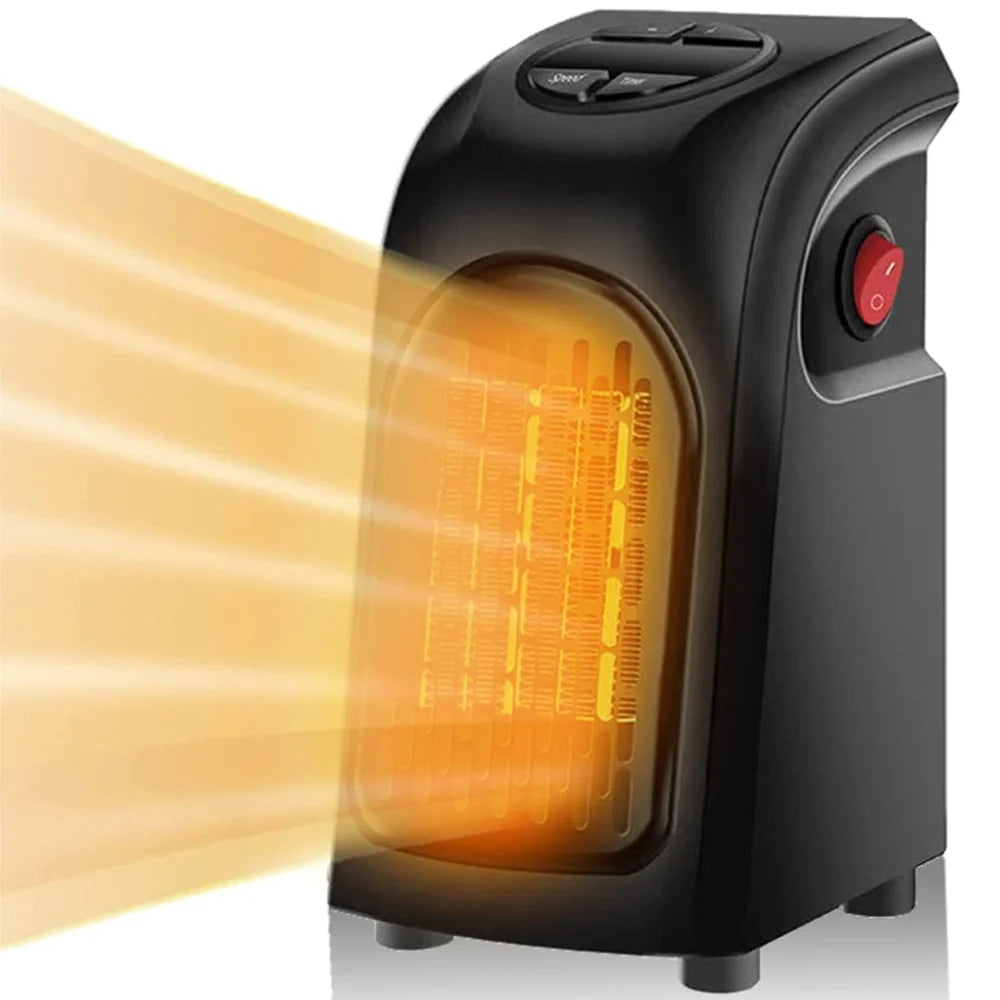 Ceramic Fan Heater 400W Adjustable Thermostat 12-Hour Timer