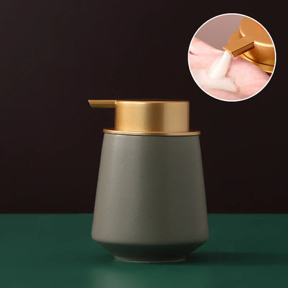 Ceramic Soap Dispenser One-Handed Pump Easy-Clean Surface
