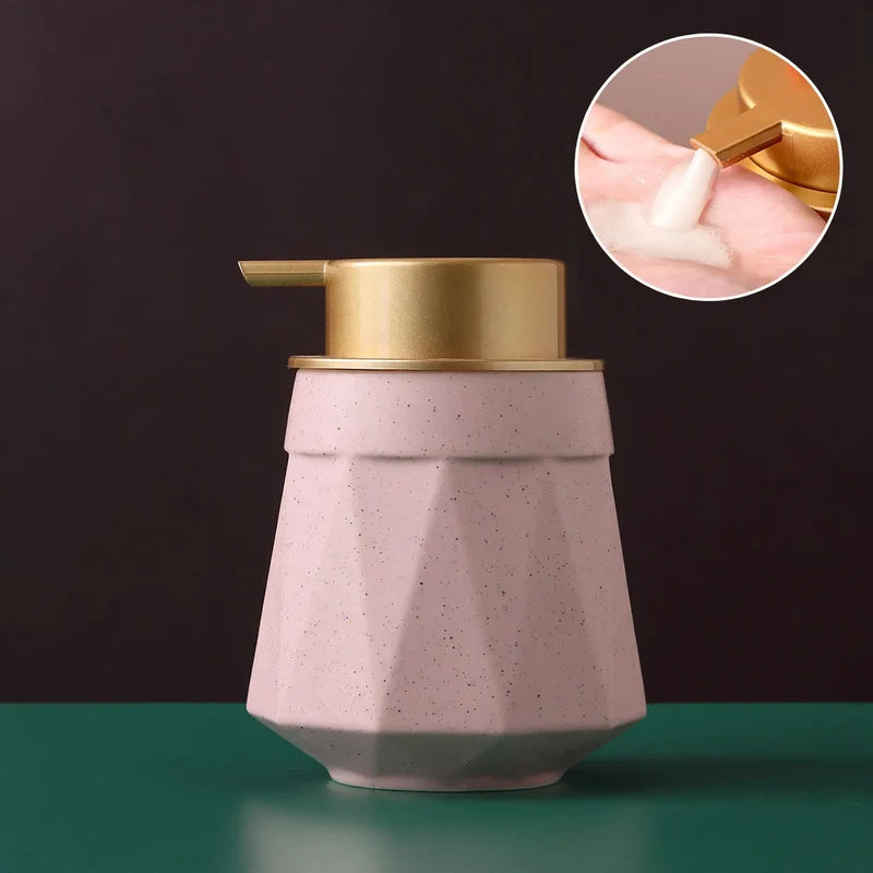 Ceramic Soap Dispenser One-Handed Pump Easy-Clean Surface