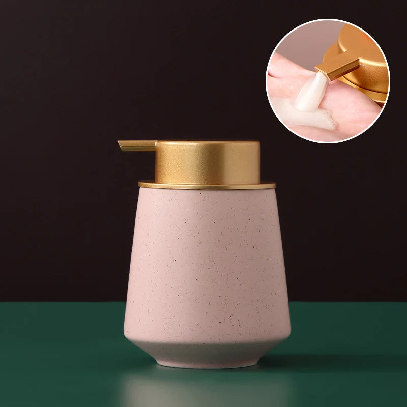 Ceramic Soap Dispenser One-Handed Pump Easy-Clean Surface