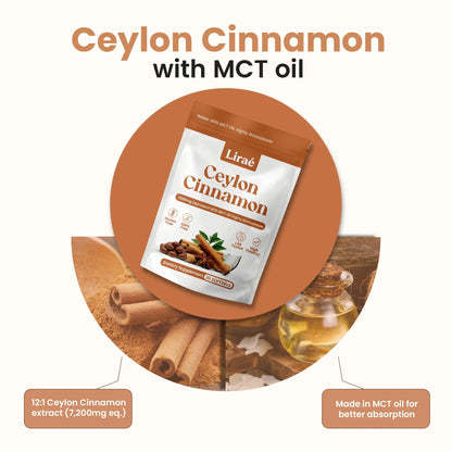 Ceylon Cinnamon Softgels 12:1 Concentrated Extract With MCT Oil