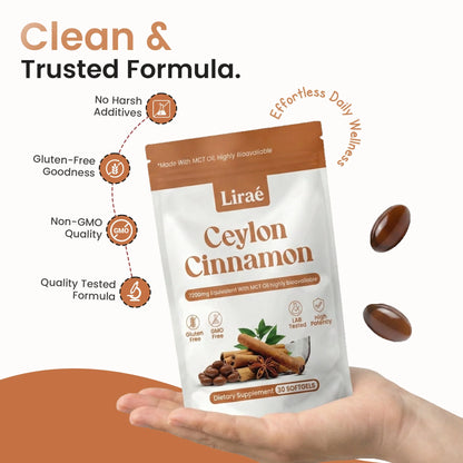 Ceylon Cinnamon Softgels 12:1 Concentrated Extract With MCT Oil