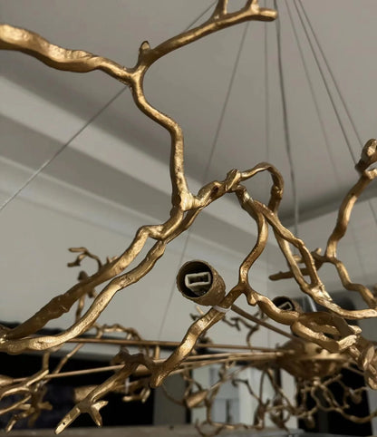 Chandelier Crystal Branch Design Brushed Aluminum Frame