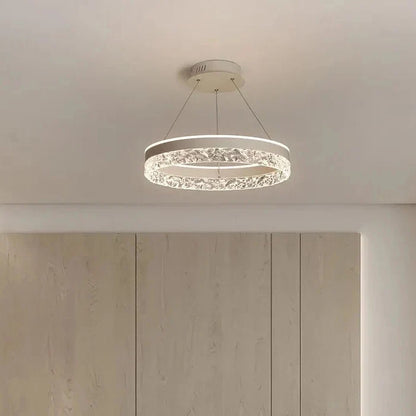 Chandelier Layered Ring Design Integrated LED Dimmable With Remote Control