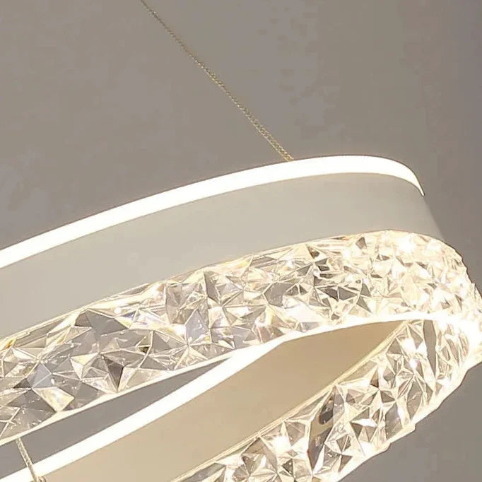 Chandelier Layered Ring Design Integrated LED Dimmable With Remote Control