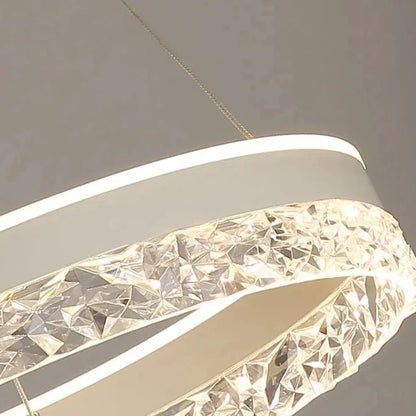 Chandelier Layered Ring Design Integrated LED Dimmable With Remote Control