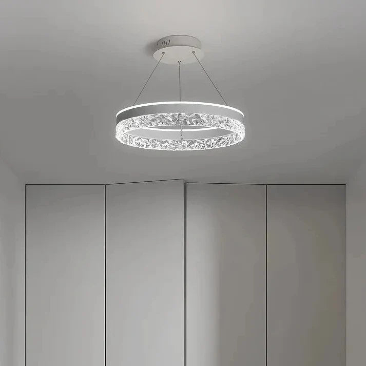 Chandelier Layered Ring Design Integrated LED Dimmable With Remote Control