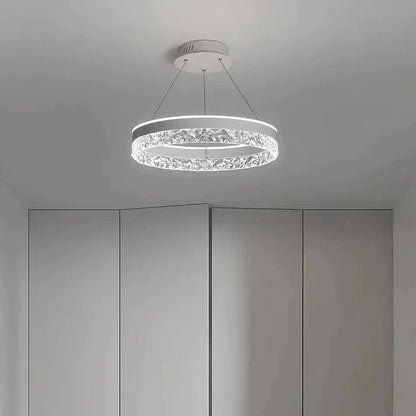 Chandelier Layered Ring Design Integrated LED Dimmable With Remote Control