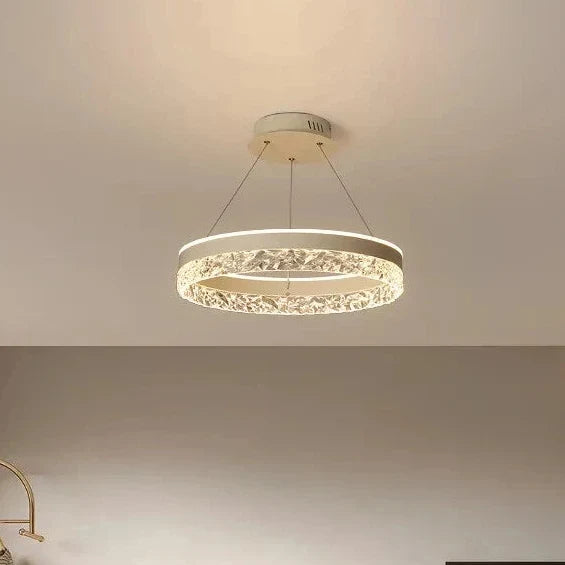 Chandelier Layered Ring Design Integrated LED Dimmable With Remote Control