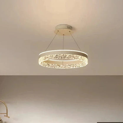 Chandelier Layered Ring Design Integrated LED Dimmable With Remote Control