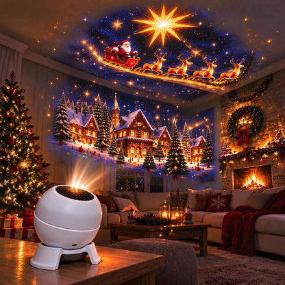 Christmas Projector Night Light USB-Powered Wall & Ceiling Projection
