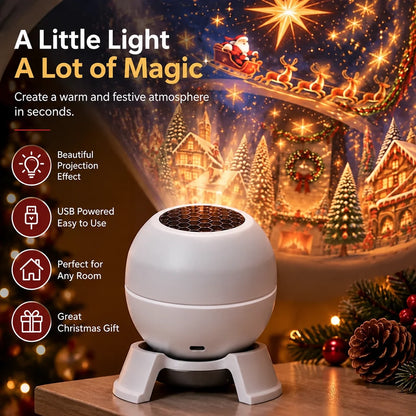 Christmas Projector Night Light USB-Powered Wall & Ceiling Projection