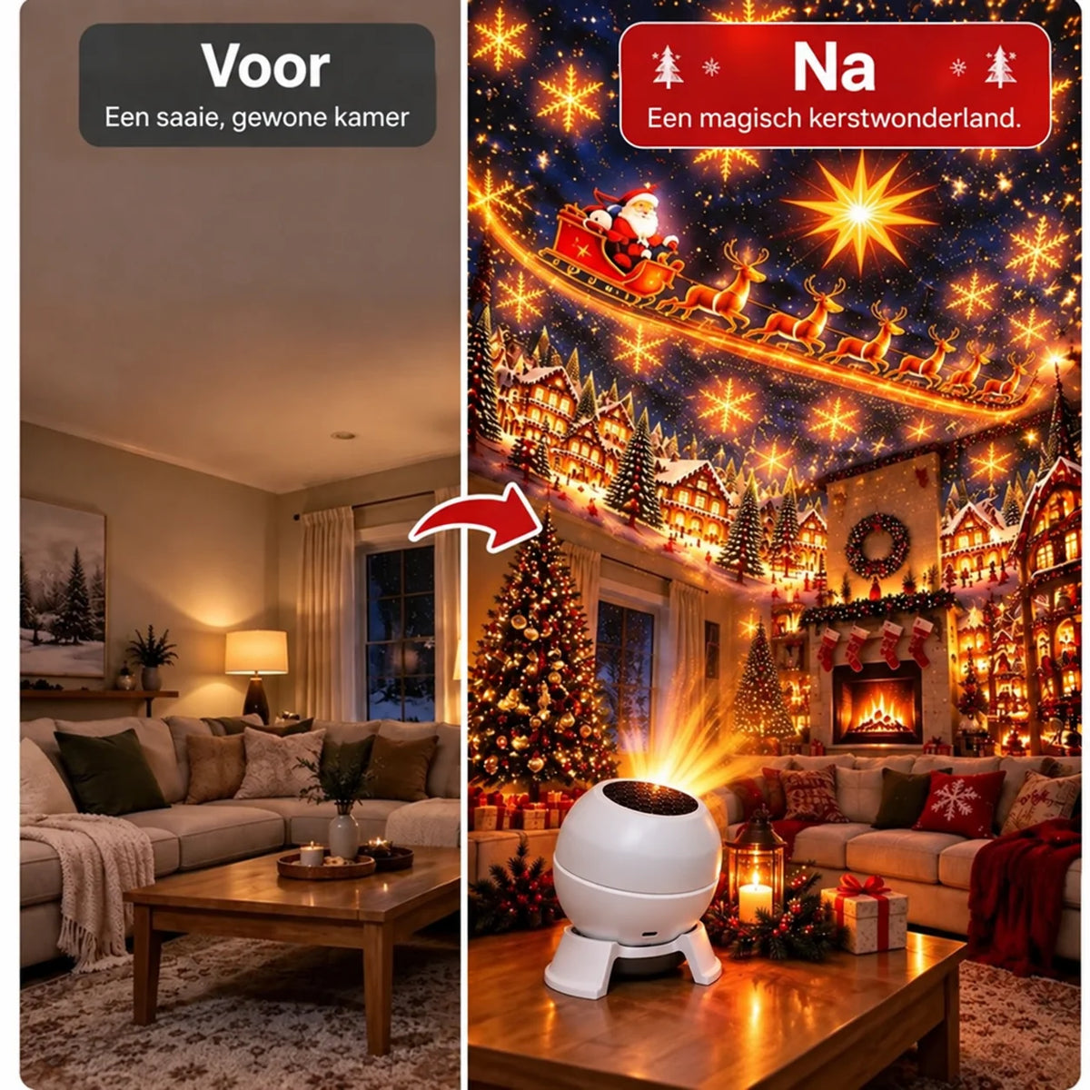 Christmas Projector Night Light USB Powered Wall & Ceiling_projection
