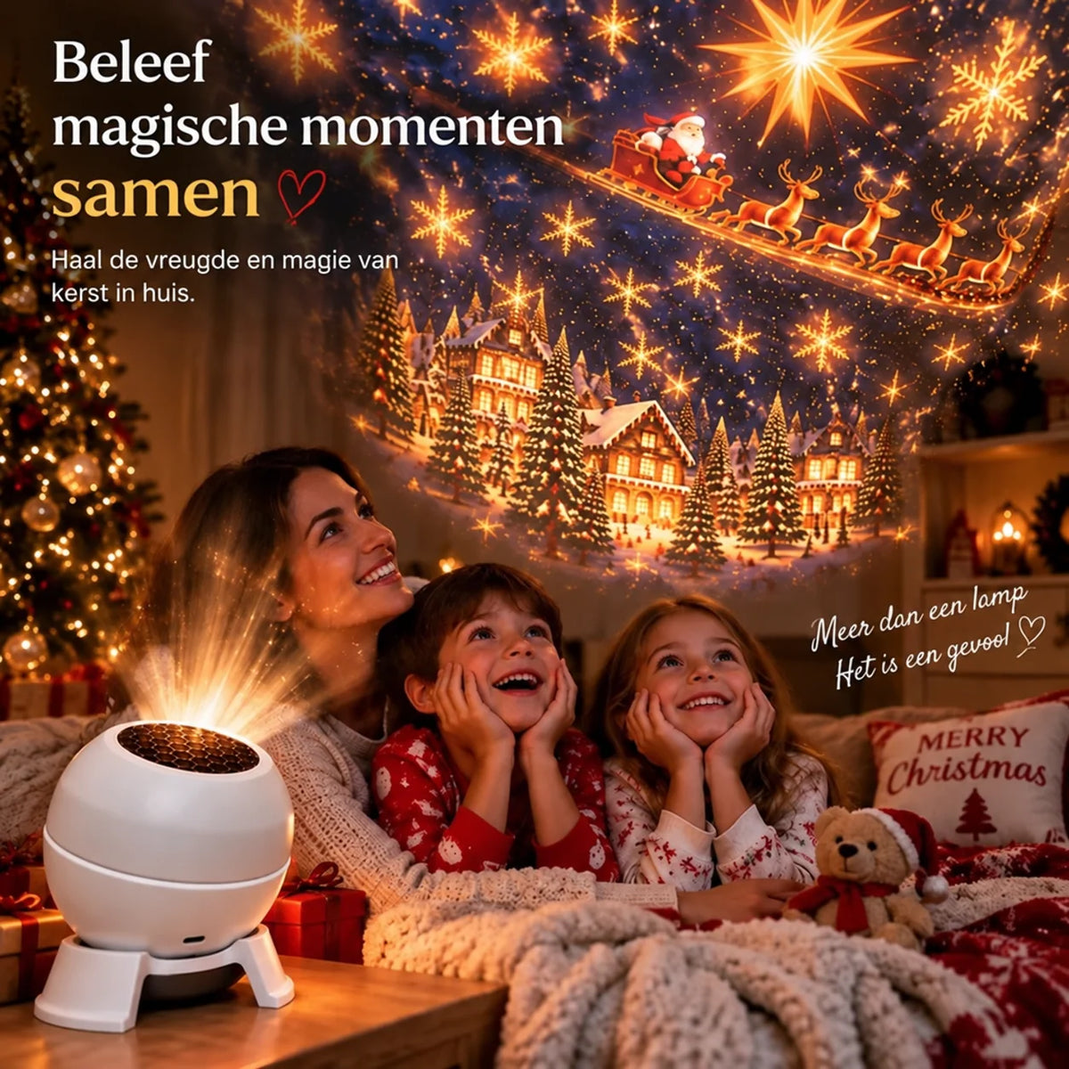 Christmas Projector Night Light USB Powered Wall & Ceiling_projection