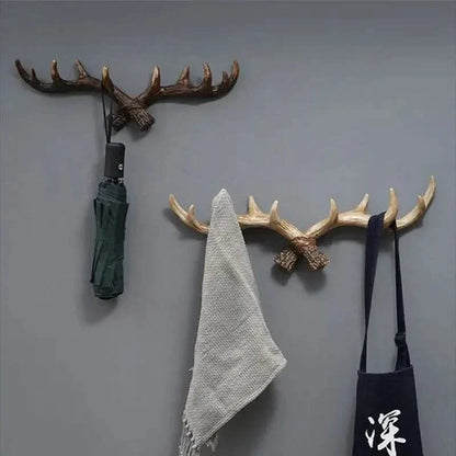 Coat Rack Antler Design Wall-Mounted Multiple Hooks