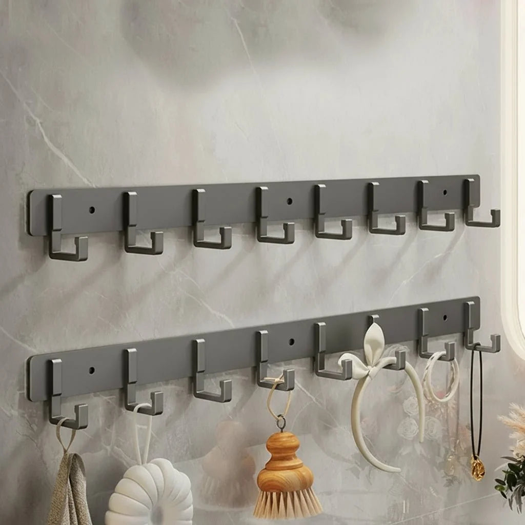 Coat Rack Wall-Mounted Metal Multiple Hooks