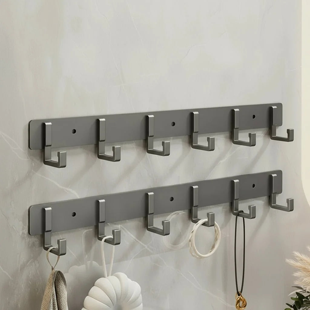 Coat Rack Wall-Mounted Metal Multiple Hooks