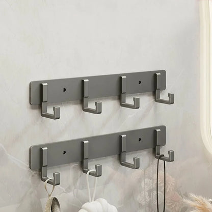 Coat Rack Wall-Mounted Metal Multiple Hooks