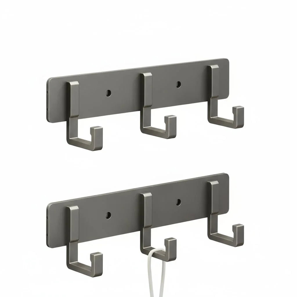 Coat Rack Wall-Mounted Metal Multiple Hooks
