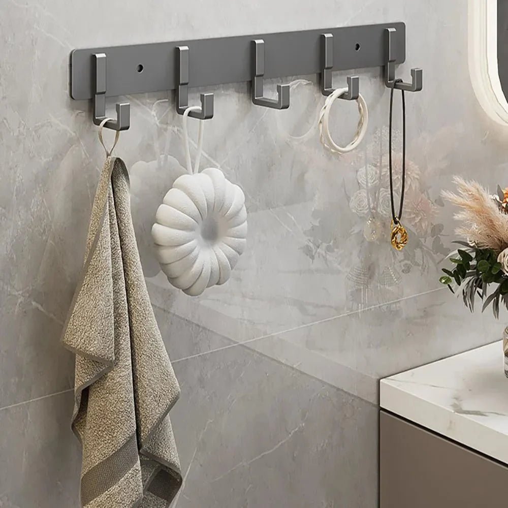 Coat Rack Wall-Mounted Metal Multiple Hooks