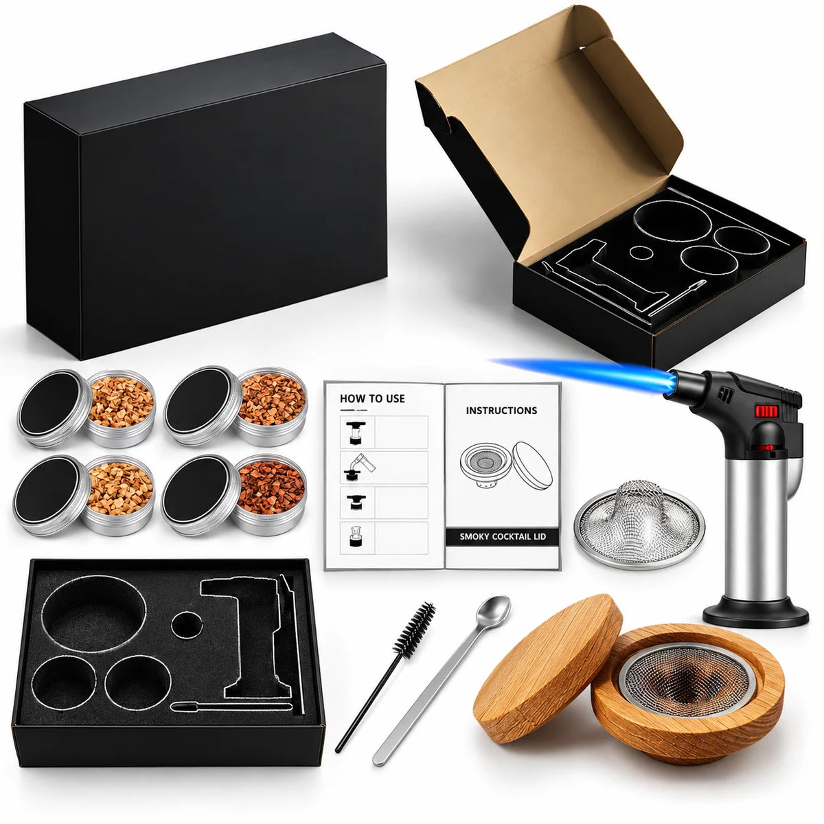 Cocktail Smoker Kit Personalized Engraved Lid Torch Included
