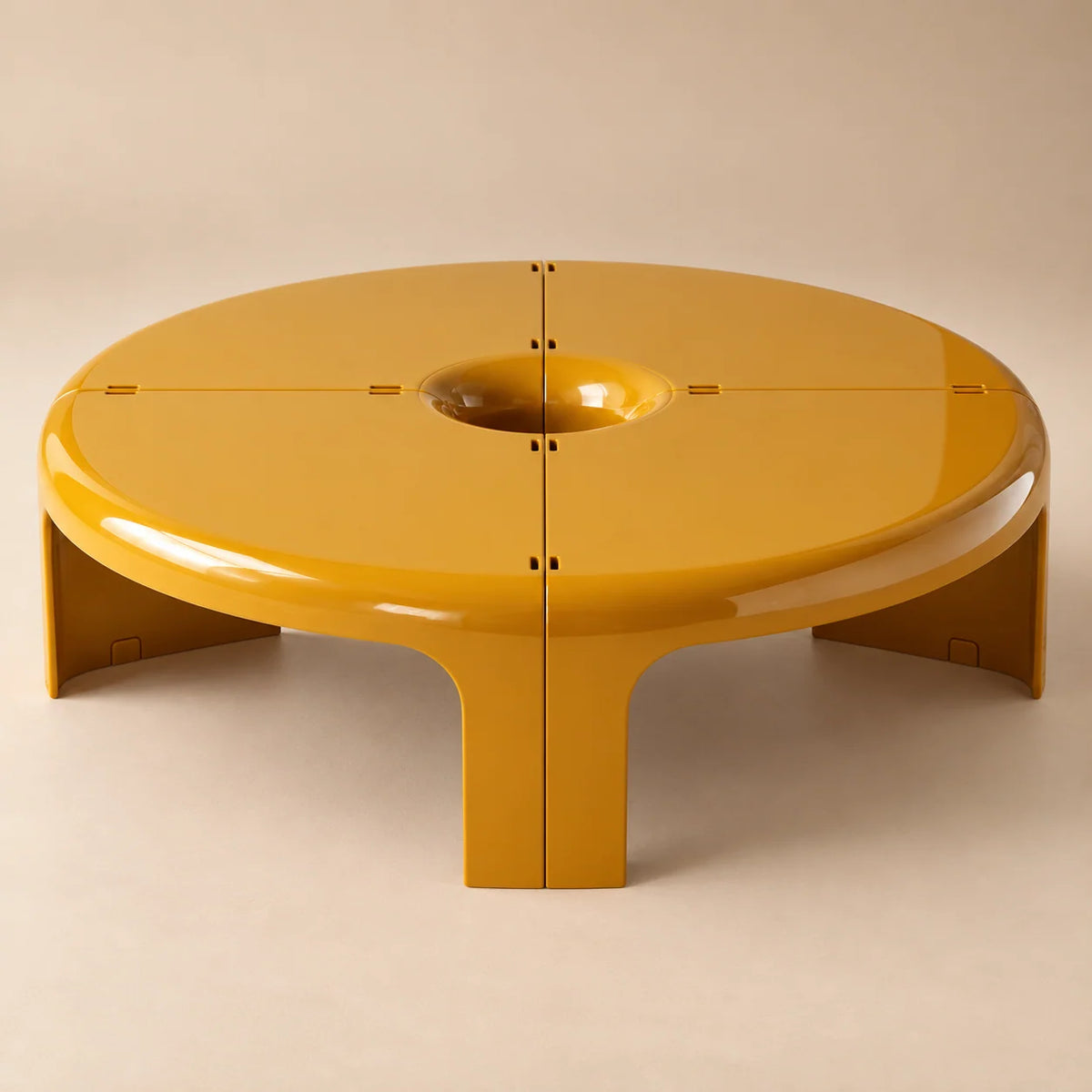 Coffee Table Modular Glossy ABS 4-Piece Set
