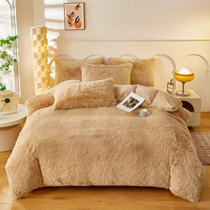 Comforter Set Plush Sherpa Fleece Machine Washable**