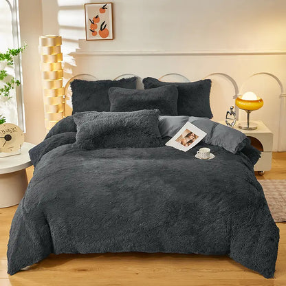 Comforter Set Plush Sherpa Fleece Machine Washable**