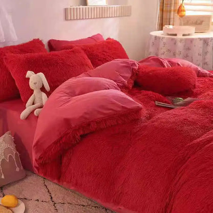 Comforter Set Plush Sherpa Fleece Machine Washable**
