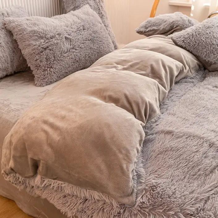 Comforter Set Plush Sherpa Fleece Machine Washable**