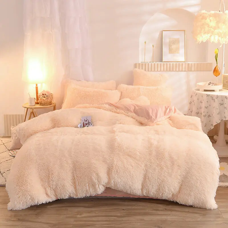 Comforter Set Plush Sherpa Fleece Machine Washable**