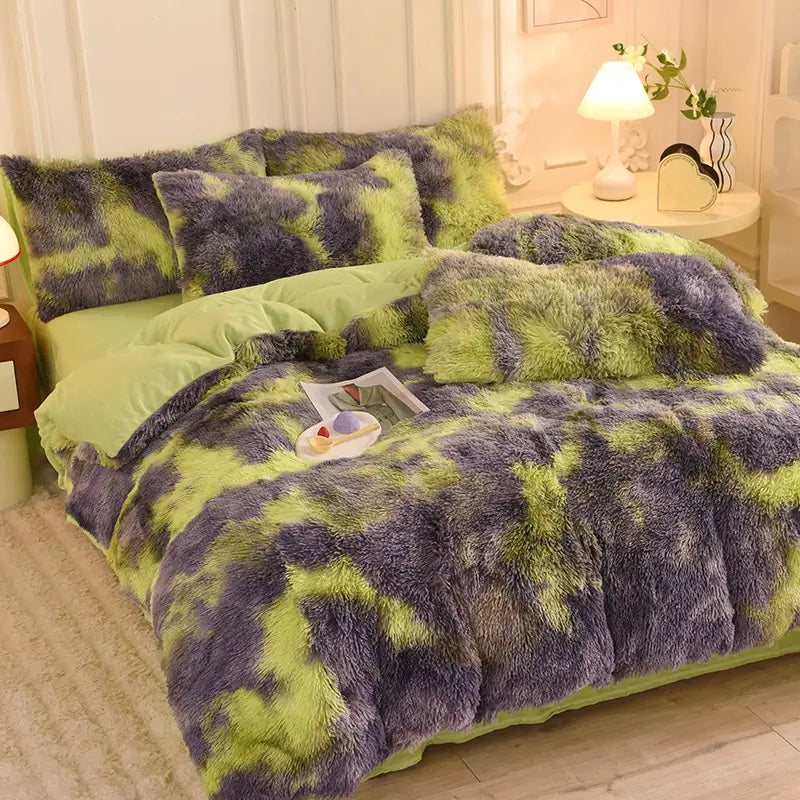 Comforter Set Plush Sherpa Fleece Machine Washable**