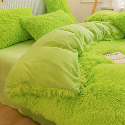 Comforter Set Plush Sherpa Fleece Machine Washable**