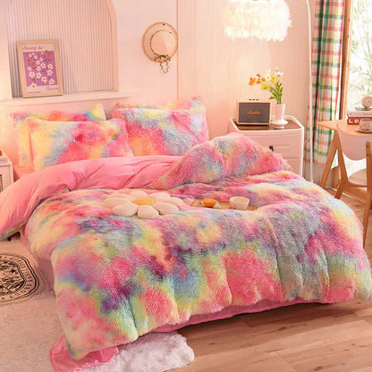 Comforter Set Plush Sherpa Fleece Machine Washable**