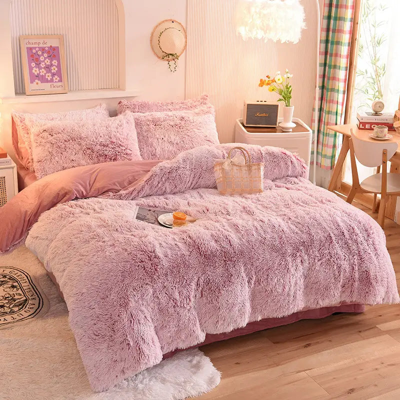 Comforter Set Plush Sherpa Fleece Machine Washable**