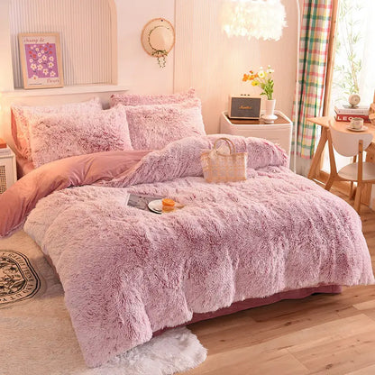 Comforter Set Plush Sherpa Fleece Machine Washable**