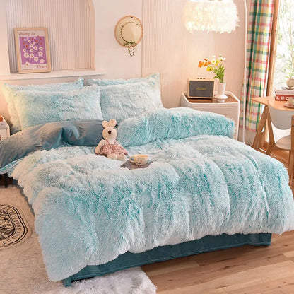 Comforter Set Plush Sherpa Fleece Machine Washable**
