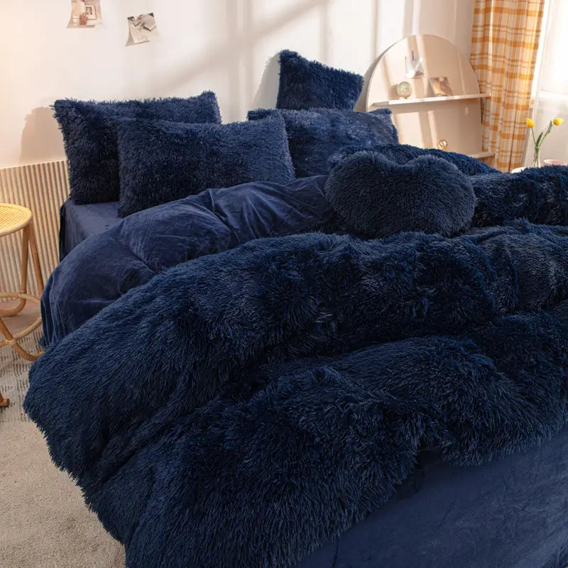 Comforter Set Plush Sherpa Fleece Machine Washable**